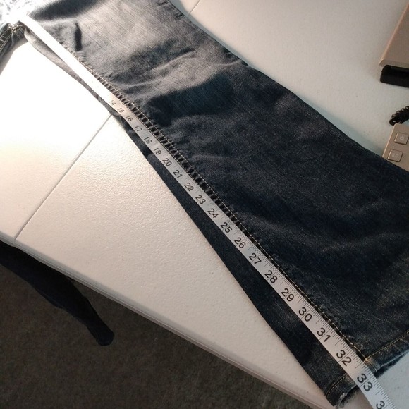 Mek Denim Jeans Womens 29X34 Canberra Low Rise Bootcut Flap Pockets Distressed - Picture 9 of 10